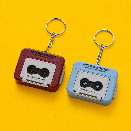 Retro Voice Recorder Keychain