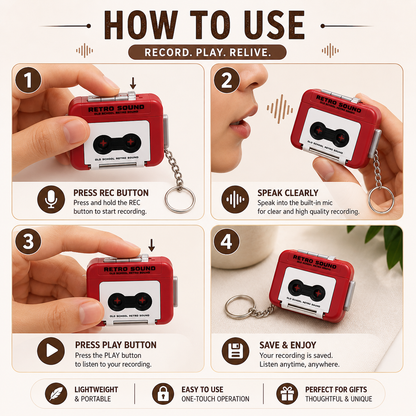 Voice Recorder Retro Radio Keychain